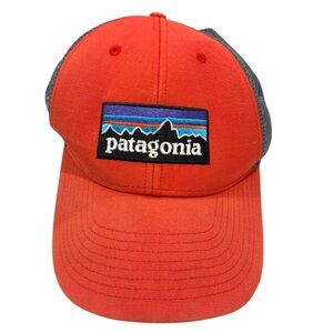 Patagonia Vibrant Orange and Gray Snap Back Hat